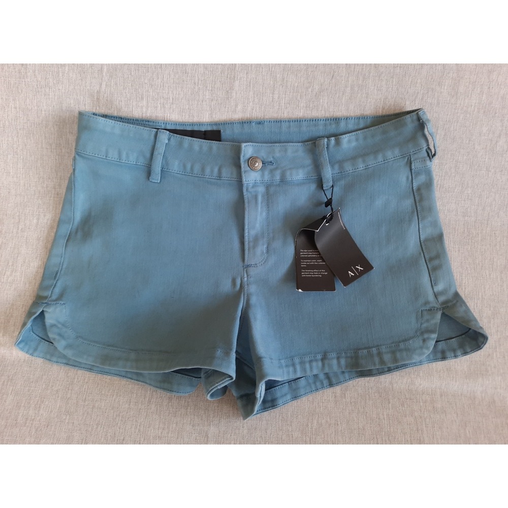Armani Exchange Women 31 Denim Shorts‎ Cotton Blend Button Zip Belt Loop Pockets